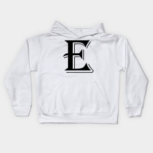 Black Letter E in vintage style Kids Hoodie